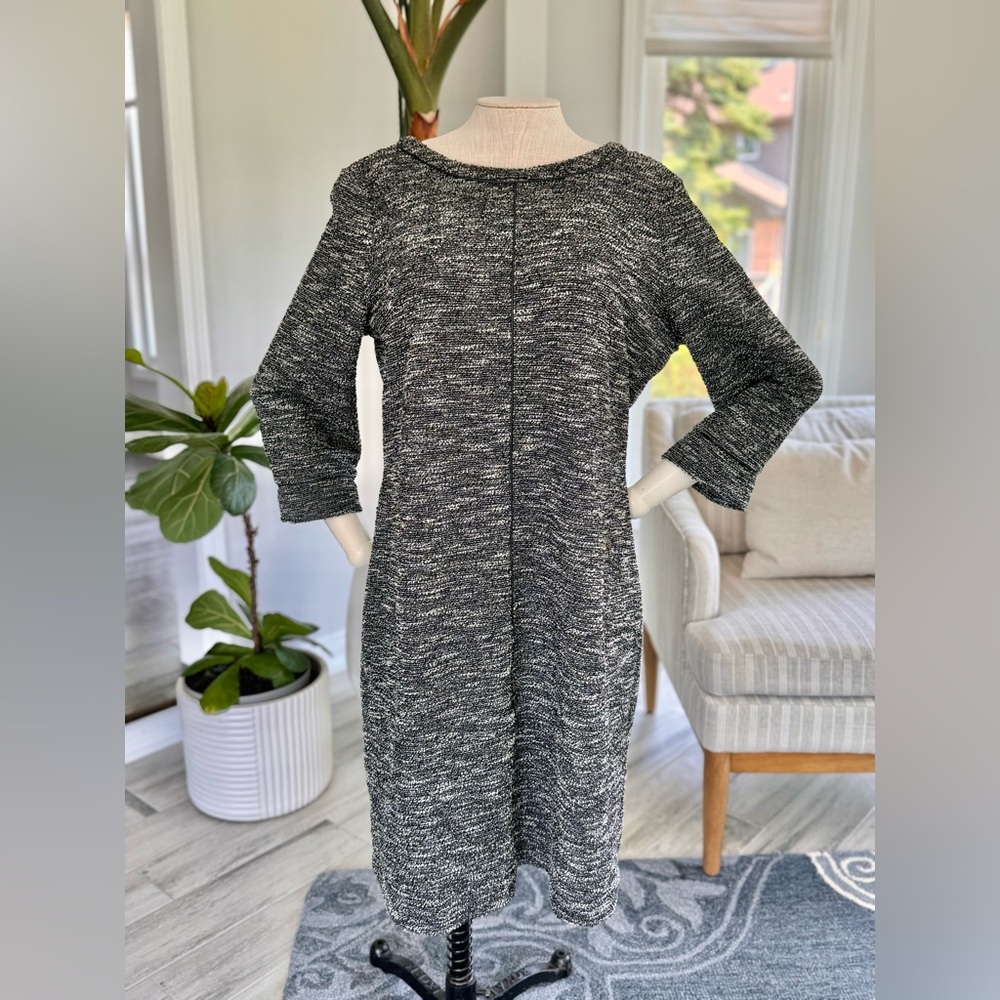 BANANA REPUBLIC Women's Boucle Metallic Tweed Knit Shift Dress - Large